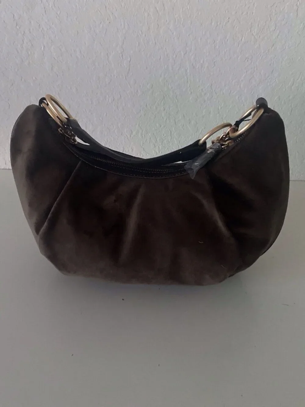 Juicy Couture Need More Juicy Hobo Shoulder Bag Chocolate W/ Heart Charm NEW